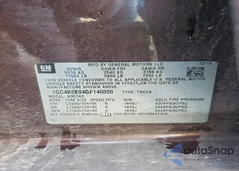 2016 Chevrolet Silverado K3500 Ltz z USA, uszkodzony, nr VIN 1GC4K0E84GF140800